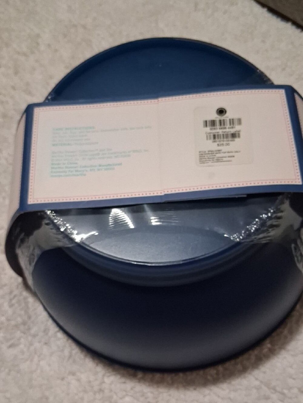 6 Piece Martha Stewart Blue Salad Chiller Bowl with Serving Utensils - Picture 3 of 5
